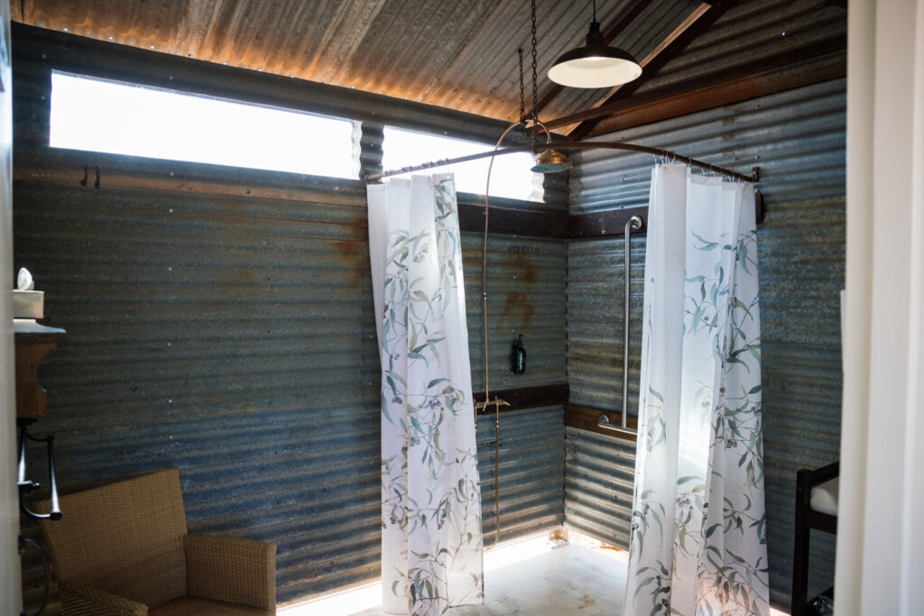 The shower facilities located at the Wooleen reception and cafe for campers and caravanners to use